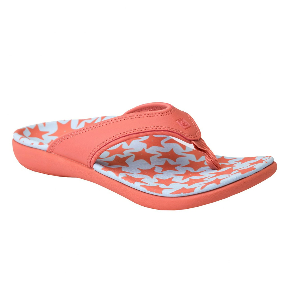 Spenco Womens Yumi Ocean Shell Thong Sandals US 12 Starfish Pink Flip Flops NWOB